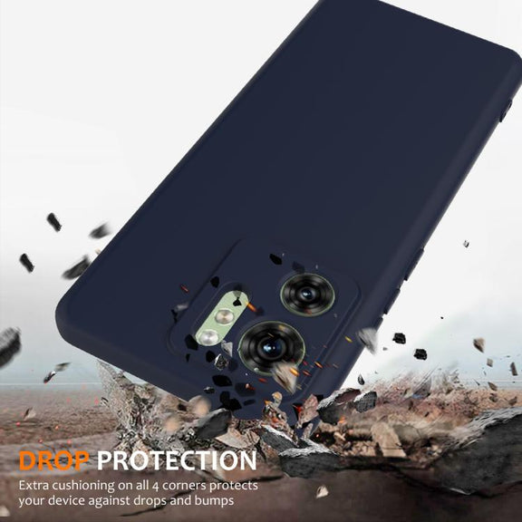 For Motorola Edge 2023 Shockproof Silicone Magsafe Phone Case(Navy Blue)