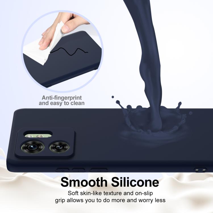 For Motorola Edge 2023 Shockproof Silicone Magsafe Phone Case(Navy Blue)