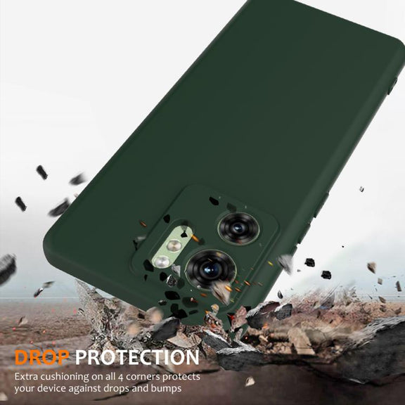 For Motorola Edge 2023 Shockproof Silicone Magsafe Phone Case(Dark Green)
