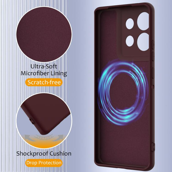 For Motorola Edge 50 Neo / Moto S50 Shockproof Silicone Magsafe Phone Case(Plum Color)