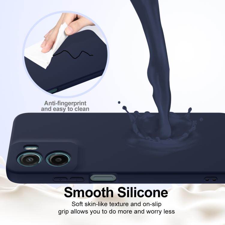 For Motorola Moto G05 / E15 Shockproof Silicone Magsafe Phone Case(Navy Blue)