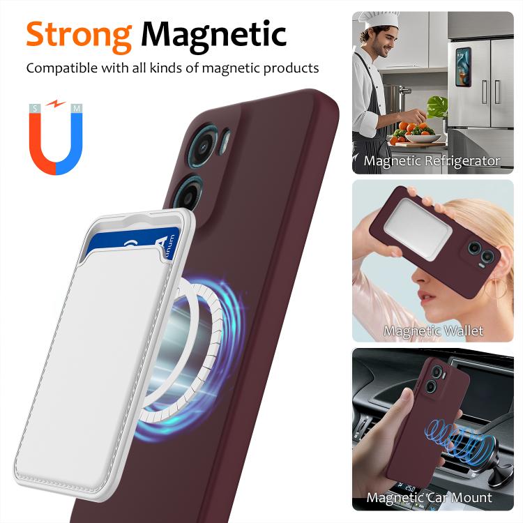 For Motorola Moto G05 / E15 Shockproof Silicone Magsafe Phone Case(Plum Color)