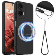 For Motorola Moto G35 5G Shockproof Silicone Magsafe Phone Case(Black)