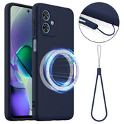 For Motorola Moto G54 / G54 Power Shockproof Silicone Magsafe Phone Case(Navy Blue)