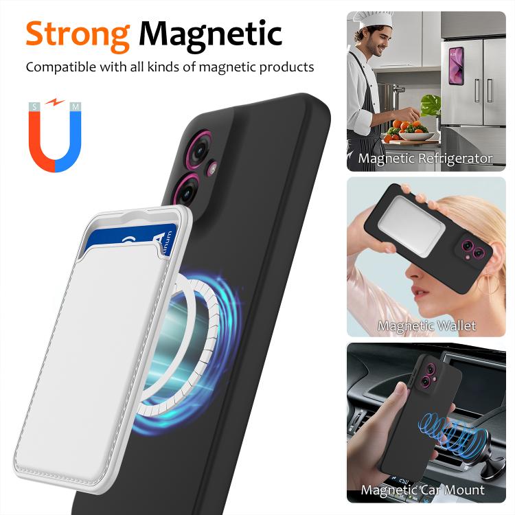 For Motorola Moto G55 5G Shockproof Silicone Magsafe Phone Case(Black)