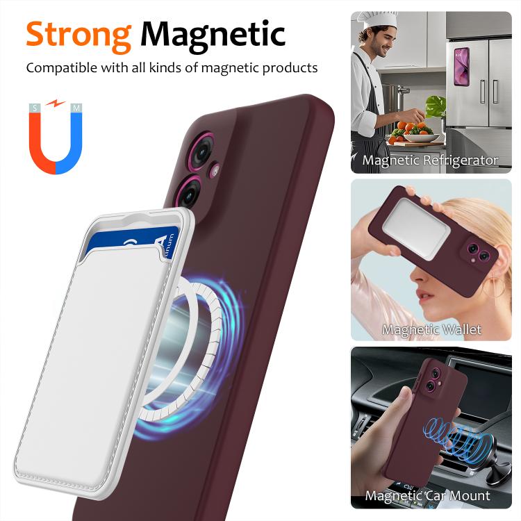 For Motorola Moto G55 5G Shockproof Silicone Magsafe Phone Case(Plum Color)