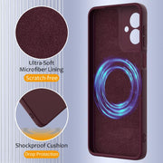 For Motorola Moto G55 5G Shockproof Silicone Magsafe Phone Case(Plum Color)