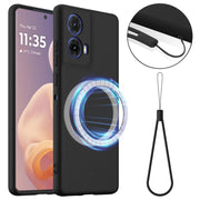 For Motorola Moto G24 4G Shockproof Silicone Magsafe Phone Case(Black)