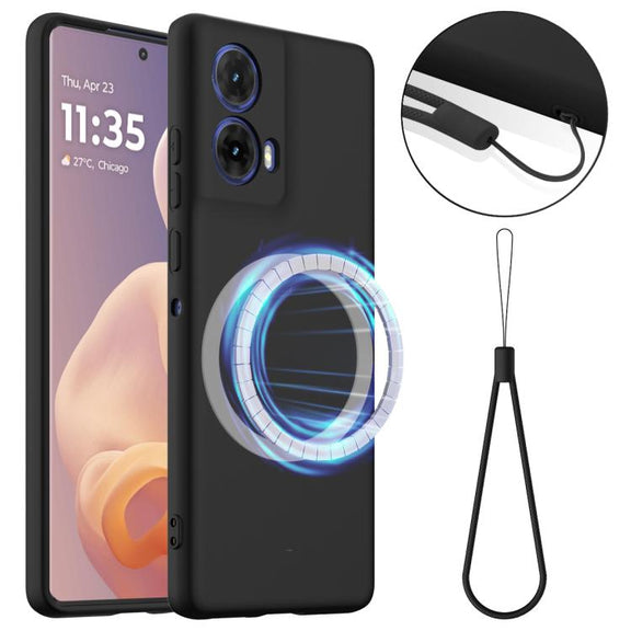 For Motorola Moto G24 4G Shockproof Silicone Magsafe Phone Case(Black)