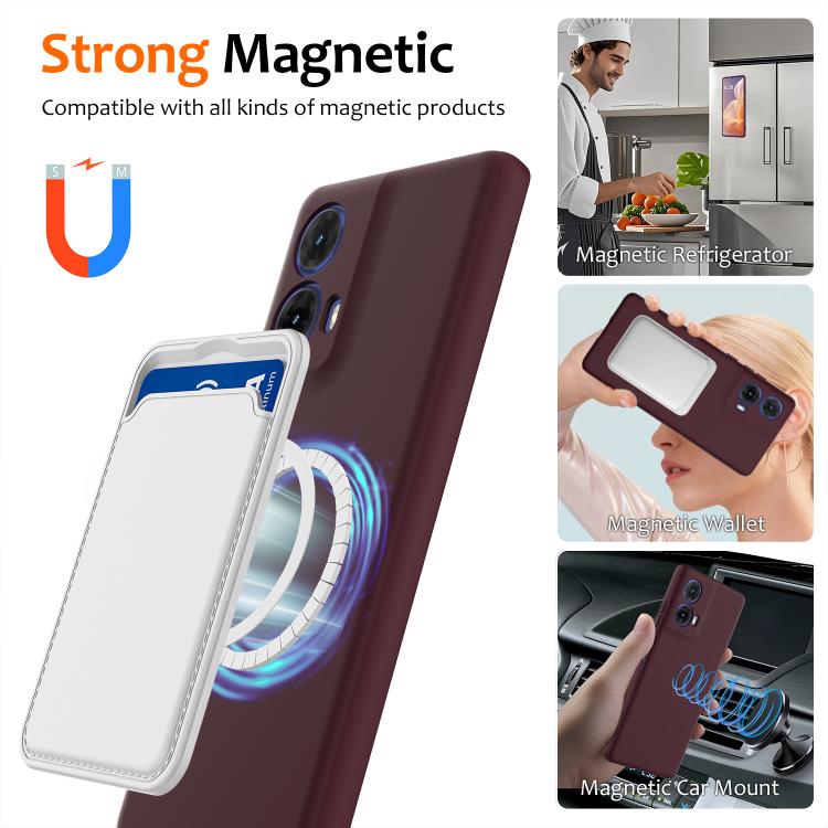 For Motorola Moto G24 4G Shockproof Silicone Magsafe Phone Case(Plum Color)