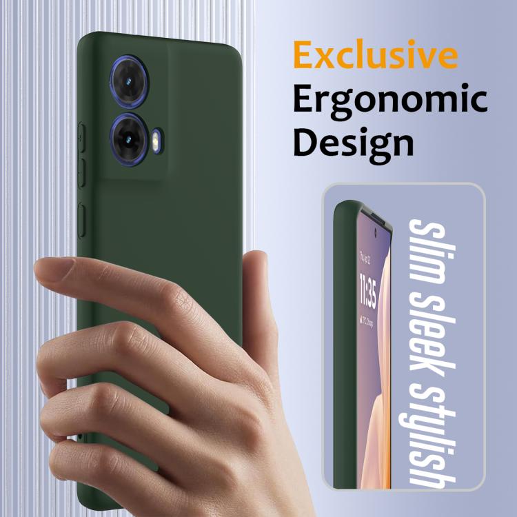 For Motorola Moto G24 4G Shockproof Silicone Magsafe Phone Case(Dark Green)