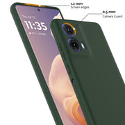 For Motorola Moto G24 4G Shockproof Silicone Magsafe Phone Case(Dark Green)