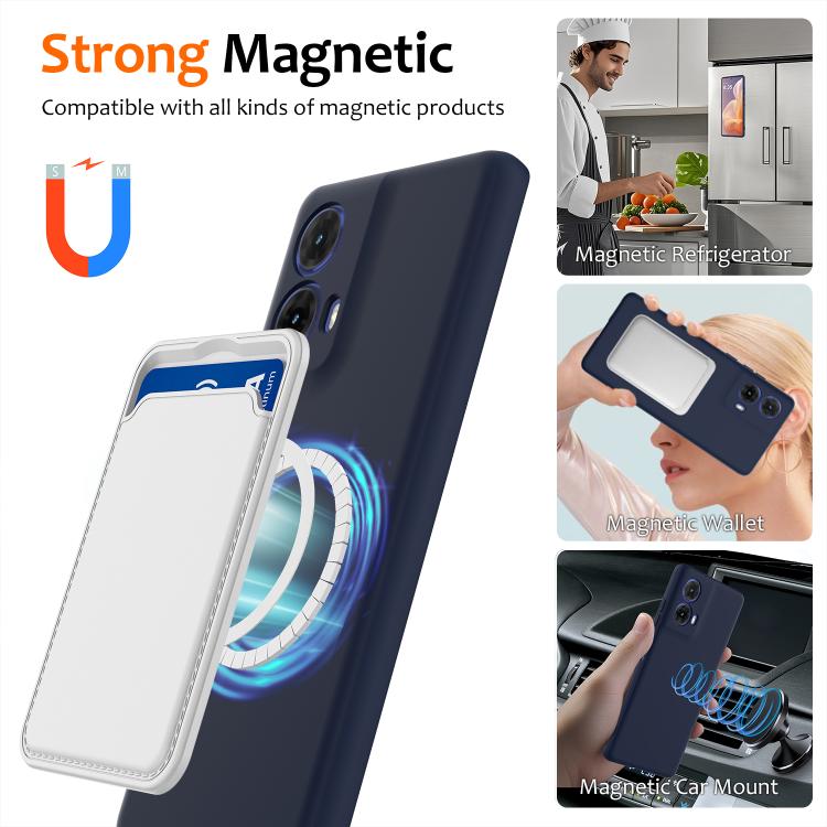 For Motorola Moto G24 Power Shockproof Silicone Magsafe Phone Case(Navy Blue)