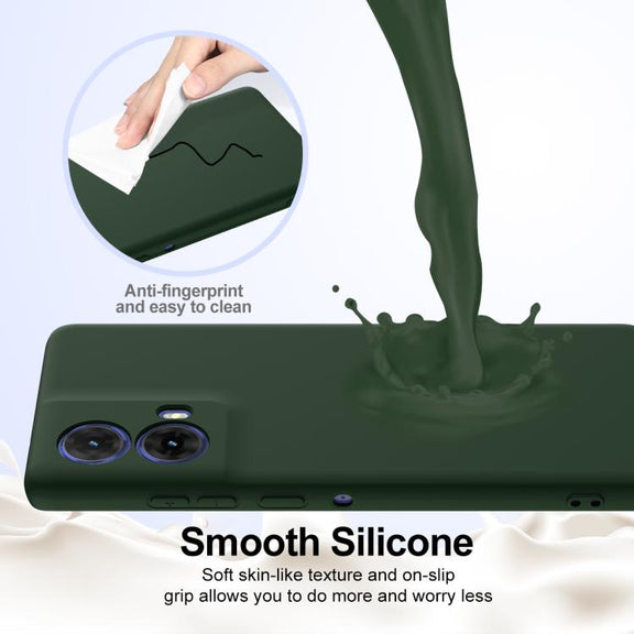 For Motorola Moto G34 / G45 5G Shockproof Silicone Magsafe Phone Case(Dark Green)