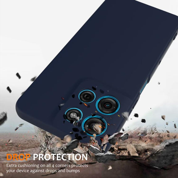 For Motorola Moto G Play 2025 Shockproof Silicone Magsafe Phone Case(Navy Blue)