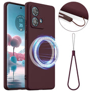 For Motorola Edge 40 Neo Shockproof Silicone Magsafe Phone Case(Plum Color)