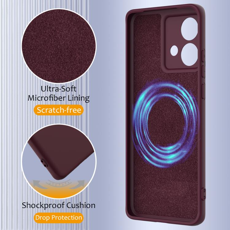 For Motorola Edge 40 Neo Shockproof Silicone Magsafe Phone Case(Plum Color)