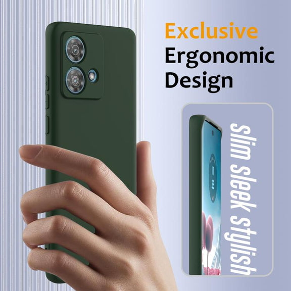 For Motorola Edge 40 Neo Shockproof Silicone Magsafe Phone Case(Dark Green)