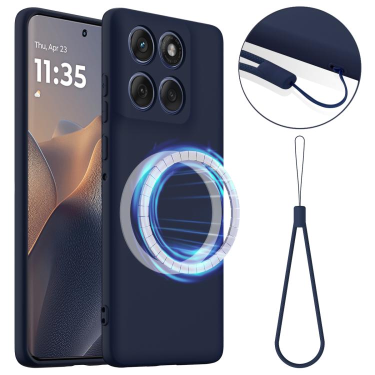 For Motorola Edge 60 / 60s / 60 Fusion Shockproof Silicone Magsafe Phone Case(Navy Blue)