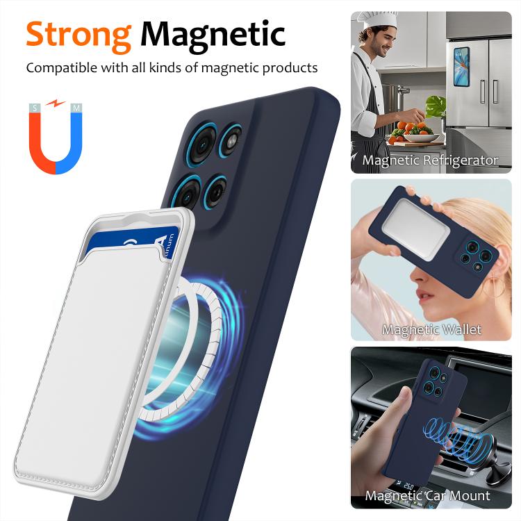 For Motorola Moto G 2025 5G Shockproof Silicone Magsafe Phone Case(Navy Blue)