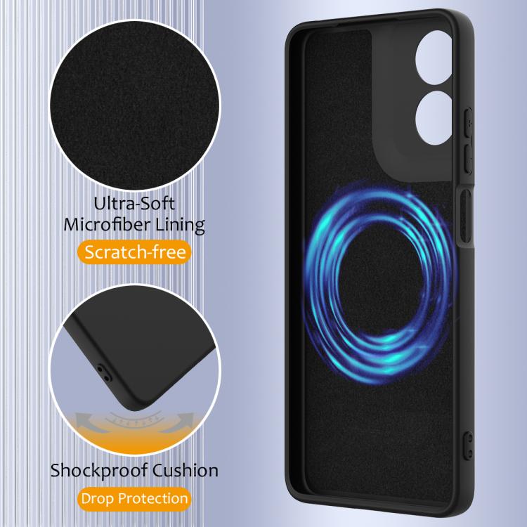 For Motorola Moto G04 / G04s / E14 4G Shockproof Silicone Magsafe Phone Case(Black)