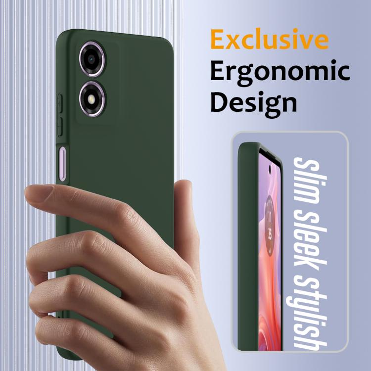 For Motorola Moto G04 / G04s / E14 4G Shockproof Silicone Magsafe Phone Case(Dark Green)