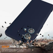 For Motorola Moto G84 Shockproof Silicone Magsafe Phone Case(Navy Blue)
