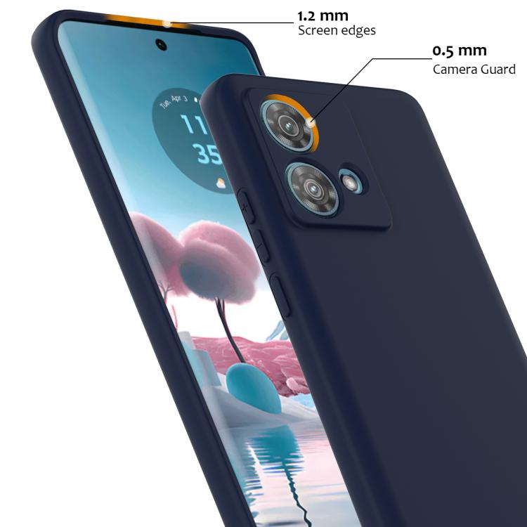 For Motorola Moto G84 Shockproof Silicone Magsafe Phone Case(Navy Blue)