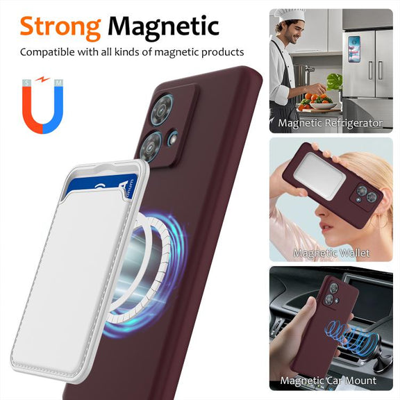 For Motorola Moto G84 Shockproof Silicone Magsafe Phone Case(Plum Color)