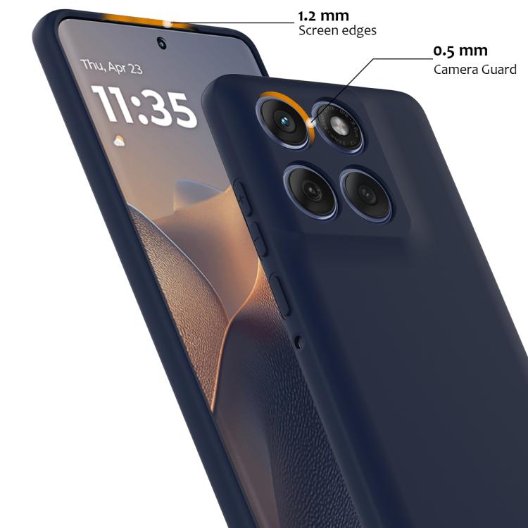 For Motorola Edge 60 Pro Shockproof Silicone Magsafe Phone Case(Navy Blue)