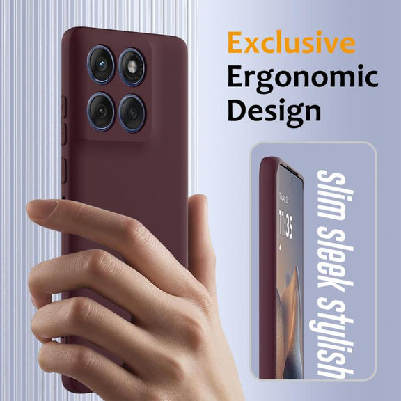 For Motorola Edge 60 Pro Shockproof Silicone Magsafe Phone Case(Plum Color)