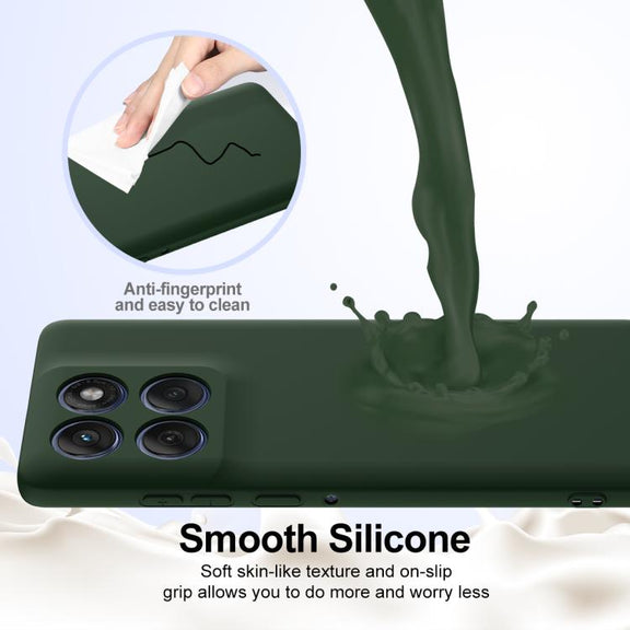 For Motorola Edge 60 Pro Shockproof Silicone Magsafe Phone Case(Dark Green)