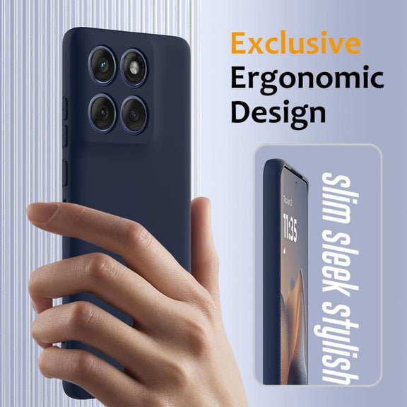 For Motorola Edge 2025 5G Shockproof Silicone Magsafe Phone Case(Navy Blue)