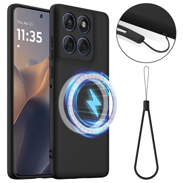 For Motorola Edge 2025 5G Shockproof Silicone Magsafe Phone Case(Black)