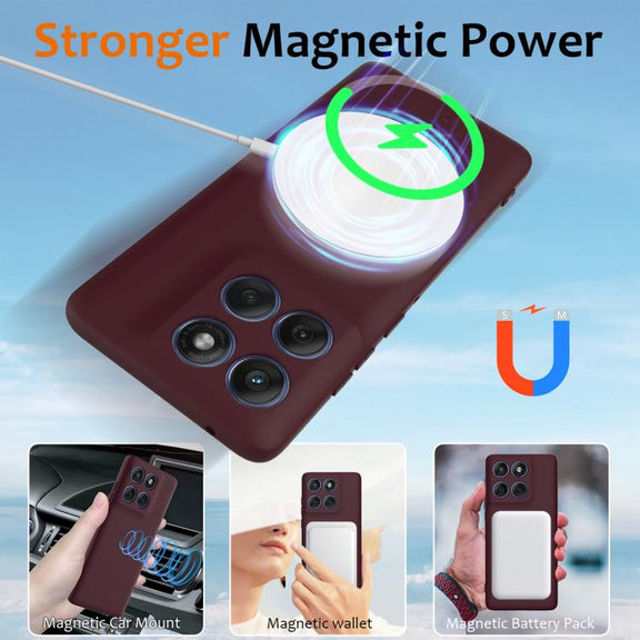 For Motorola Edge 2025 5G Shockproof Silicone Magsafe Phone Case(Plum Color)