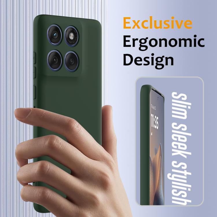 For Motorola Edge 2025 5G Shockproof Silicone Magsafe Phone Case(Dark Green)