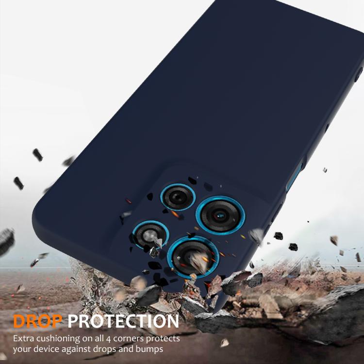 For Motorola Moto G56 5G Shockproof Silicone Magsafe Phone Case(Navy Blue)
