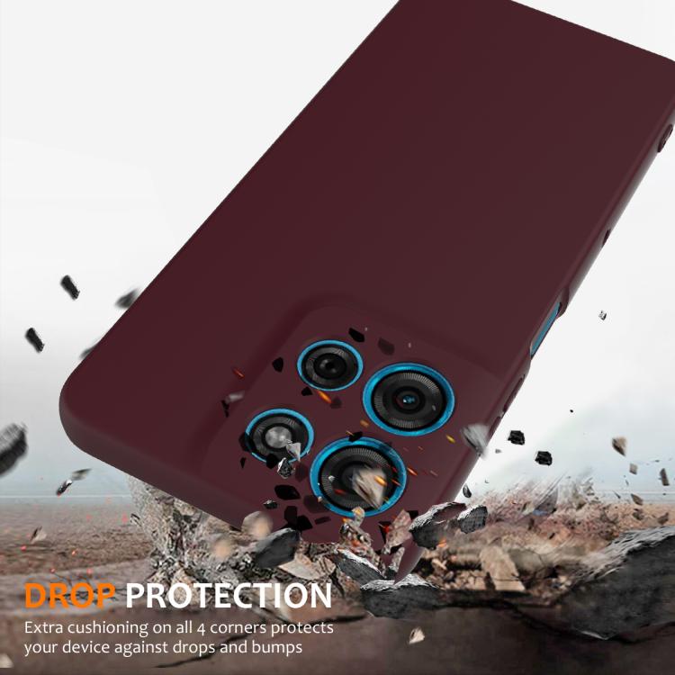 For Motorola Moto G56 5G Shockproof Silicone Magsafe Phone Case(Plum Color)