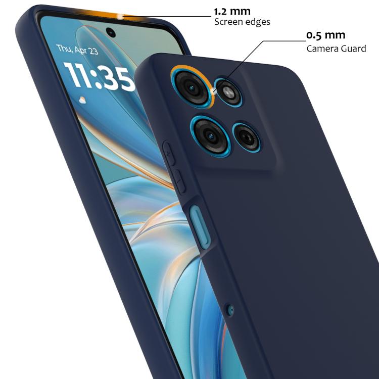 For Motorola Moto G86 5G Shockproof Silicone Magsafe Phone Case(Navy Blue)