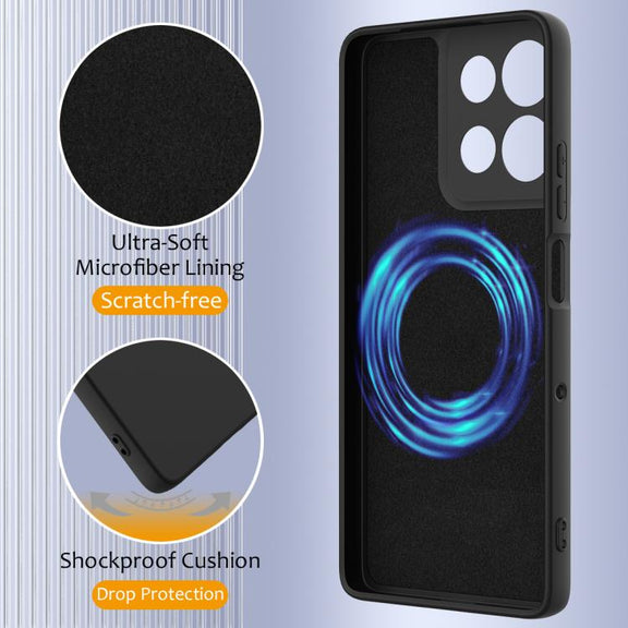 For Motorola Moto G86 5G Shockproof Silicone Magsafe Phone Case(Black)