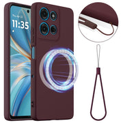 For Motorola Moto G86 5G Shockproof Silicone Magsafe Phone Case(Plum Color)