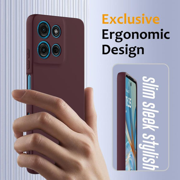 For Motorola Moto G86 5G Shockproof Silicone Magsafe Phone Case(Plum Color)
