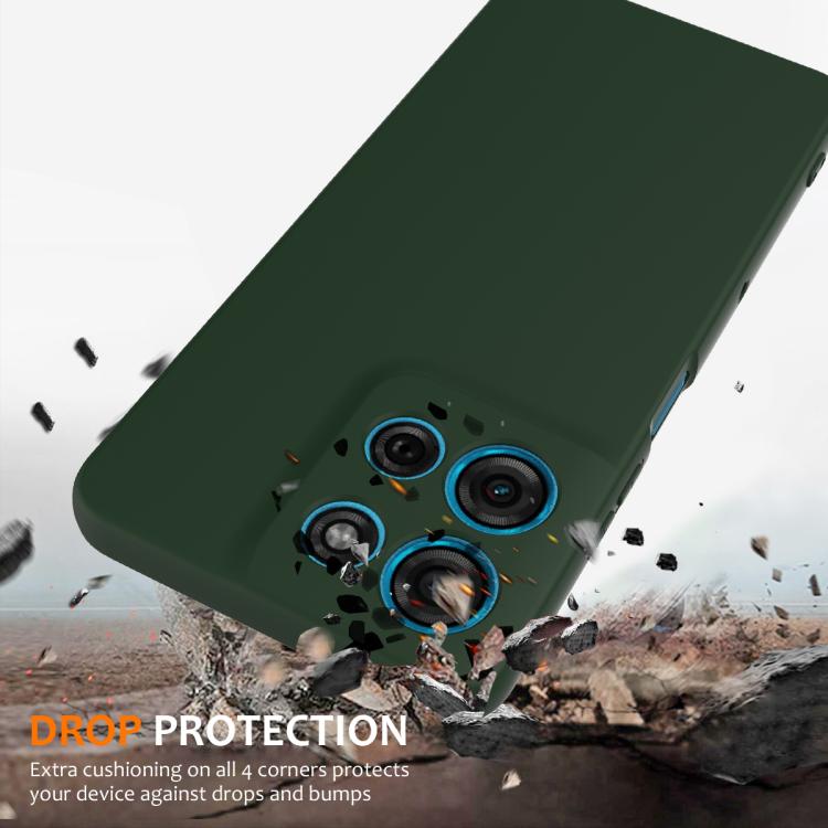For Motorola Moto G86 5G Shockproof Silicone Magsafe Phone Case(Dark Green)