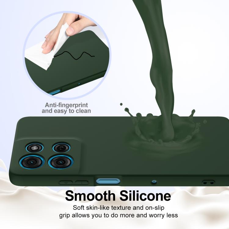 For Motorola Moto G86 5G Shockproof Silicone Magsafe Phone Case(Dark Green)