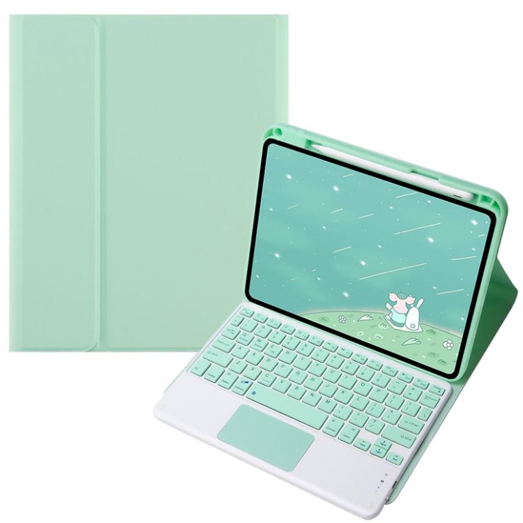 For OPPO Pad 3 / Pad 2 Candy Color Bluetooth Keyboard Leather Case,Square Keys with Touchpad(Light Green)