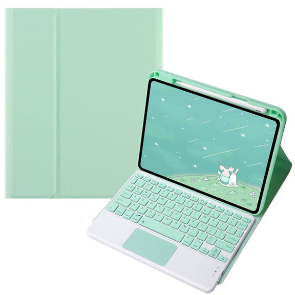 For OPPO Pad 3 / Pad 2 Candy Color Bluetooth Keyboard Leather Case,Square Keys with Touchpad(Light Green)