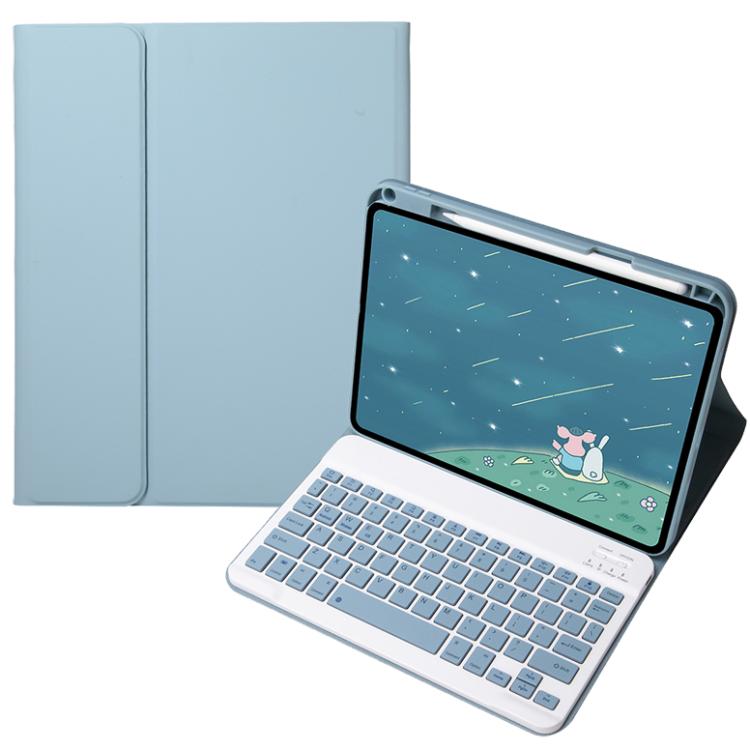 For OPPO Pad 3 / Pad 2 Candy Color Bluetooth Keyboard Leather Case, Square Keys(Misty Blue)