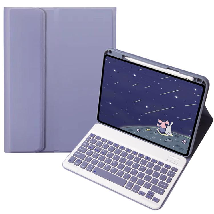 For OPPO Pad 3 / Pad 2 Candy Color Bluetooth Keyboard Leather Case, Square Keys(Lavender Grey)