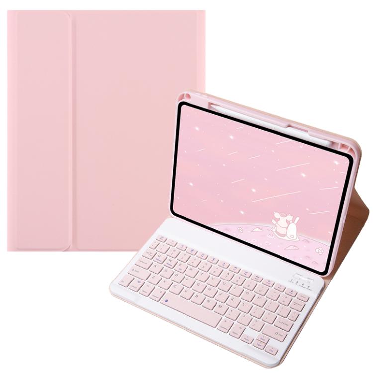 For OPPO Pad 3 / Pad 2 Candy Color Bluetooth Keyboard Leather Case, Square Keys(Pink)