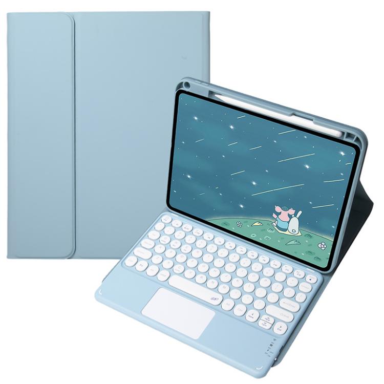 For OPPO Pad 3 / Pad 2 Candy Color Bluetooth Keyboard Leather Case, Round Key with Touchpad(Misty Blue)